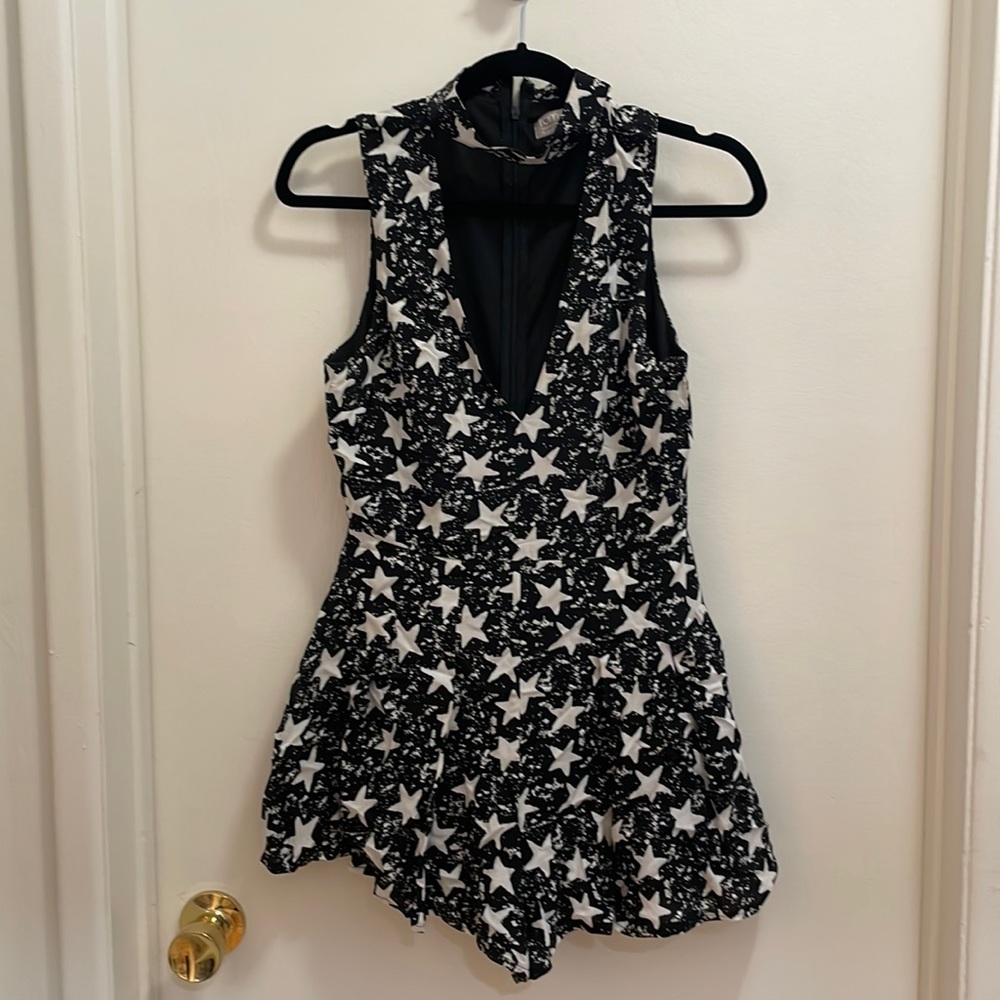 Star short romper with built in choker